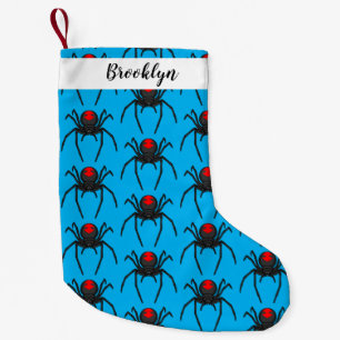 Petite Chaussette De Noël Illustration d'araignée noire effrayante