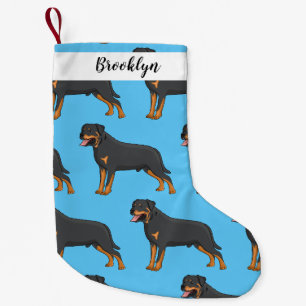 Petite Chaussette De Noël Illustration de chien Rottweiler