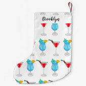 Petite Chaussette De Noël Illustration de cocktail (Dos)