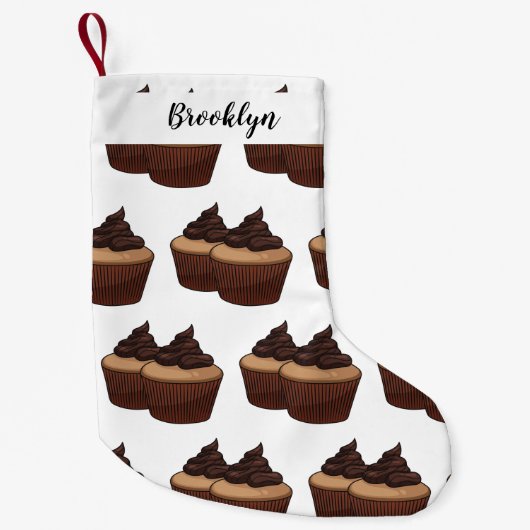 Petite Chaussette De Noël Illustration de Cupcake (Devant)