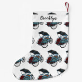 Petite Chaussette De Noël Illustration de cyclo-pousse (Dos)