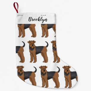 Petite Chaussette De Noël illustration de dessin animé de chien terrier Aire