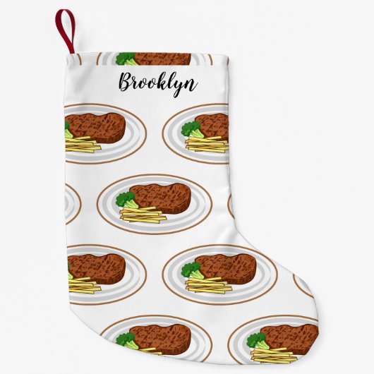 Petite Chaussette De Noël Illustration de dessin de steak (Devant)