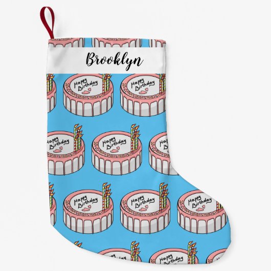 Petite Chaussette De Noël Illustration de gâteau d'anniversaire (Devant)