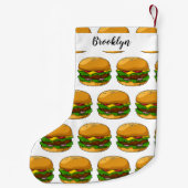 Petite Chaussette De Noël Illustration de Hamburger (Dos)