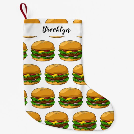Petite Chaussette De Noël Illustration de Hamburger (Devant)