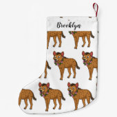 Petite Chaussette De Noël Illustration de Hyena et de fleurs (Dos)