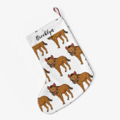 Petite Chaussette De Noël Illustration de Hyena et de fleurs (Dos (Accrochage))