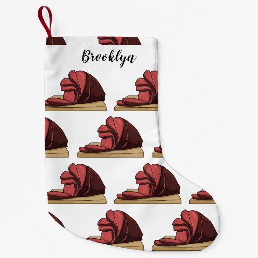 Petite Chaussette De Noël Illustration de jambon (Devant)