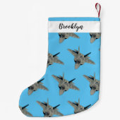 Petite Chaussette De Noël Illustration de l'avion de chasse (Dos)