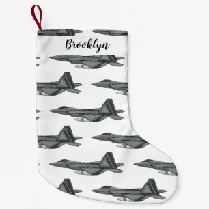 Petite Chaussette De Noël Illustration de l'avion de chasse