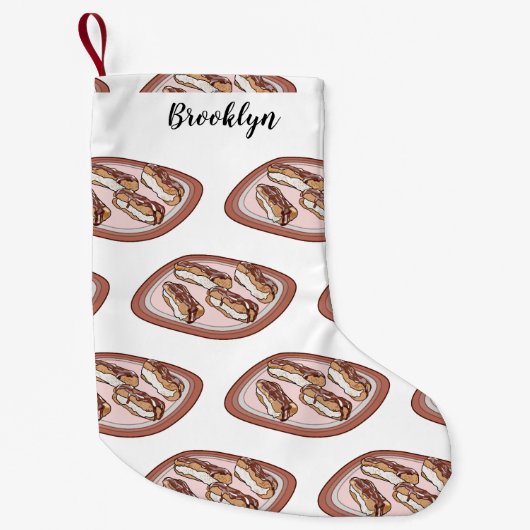 Petite Chaussette De Noël Illustration de l'éclair de chocolat (Devant)