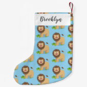 Petite Chaussette De Noël Illustration de l'effervescence de lions heureux (Dos)