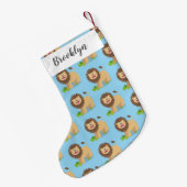 Petite Chaussette De Noël Illustration de l'effervescence de lions heureux (Dos (Accrochage))