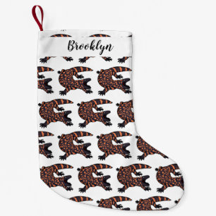Petite Chaussette De Noël Illustration de lézard géant affamé