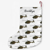 Petite Chaussette De Noël Illustration de l'hélicoptère de l'armée (Dos)