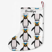 Petite Chaussette De Noël Illustration de mignon macaroni pingouin (Dos)