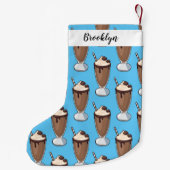 Petite Chaussette De Noël Illustration de milk-shake au chocolat (Dos)