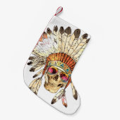 Petite Chaussette De Noël Illustration de mode crâne amérindien (Devant (Accrochage))