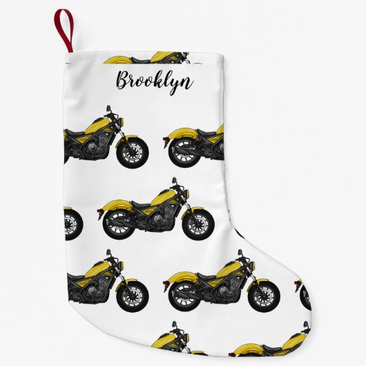 Petite Chaussette De Noël Illustration de moto Cruiser (Devant)