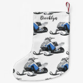 Petite Chaussette De Noël Illustration de motoneige (Dos)