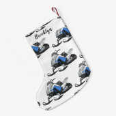 Petite Chaussette De Noël Illustration de motoneige (Dos (Accrochage))