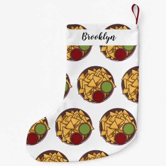 Petite Chaussette De Noël Illustration de Nachos (Dos)