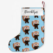 Petite Chaussette De Noël Illustration de panda rouge mignon (Dos)