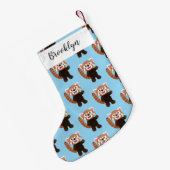 Petite Chaussette De Noël Illustration de panda rouge mignon (Dos (Accrochage))