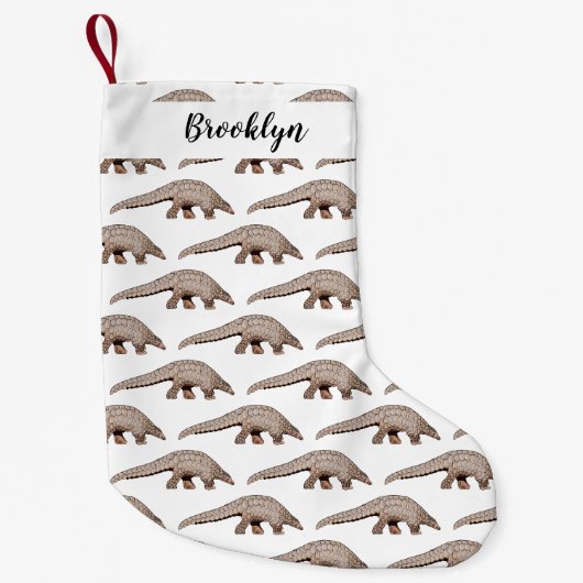 Petite Chaussette De Noël Illustration de Pangolin (Devant)