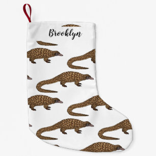 Petite Chaussette De Noël Illustration de pangolin à queue longue