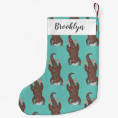 Petite Chaussette De Noël Illustration de plongée de loutre mignonne (Dos)