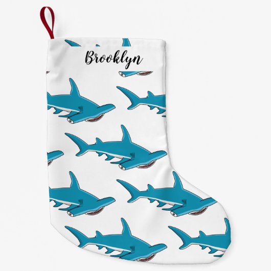 Petite Chaussette De Noël Illustration de requin marteau (Devant)