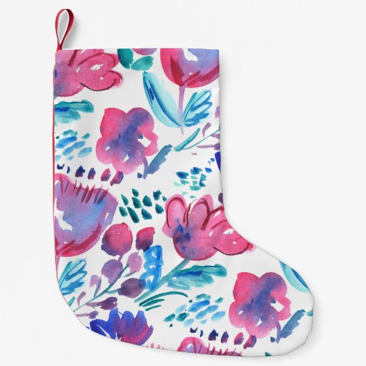 Petite Chaussette De Noël illustration de style boho floral rustique dessiné (Devant)