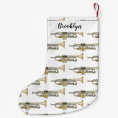 Petite Chaussette De Noël Illustration de trompette (Dos)