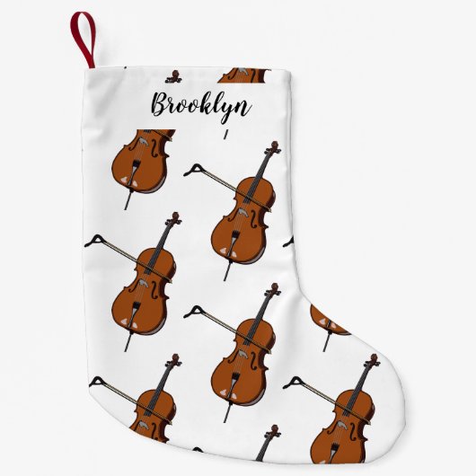Petite Chaussette De Noël Illustration de violoncelle (Devant)