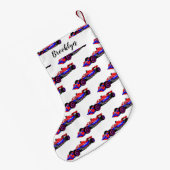 Petite Chaussette De Noël Illustration de voiture de course professionnelle (Dos (Accrochage))