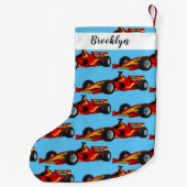 Petite Chaussette De Noël Illustration de voitures de course à grande vitess (Dos)