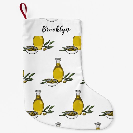 Petite Chaussette De Noël Illustration d'huile d'olive (Devant)