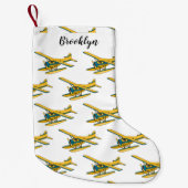 Petite Chaussette De Noël Illustration d'hydravion (Devant)