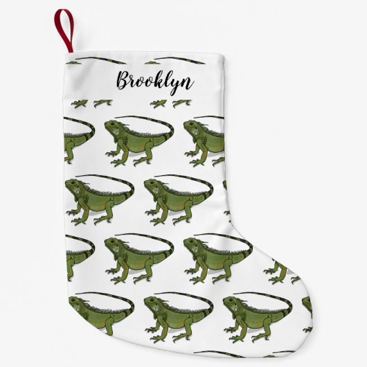 Petite Chaussette De Noël Illustration d'Iguana (Devant)