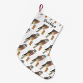Petite Chaussette De Noël Illustration d'oiseau américain Kestrel (Devant (Accrochage))
