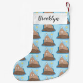 Petite Chaussette De Noël Illustration drôle de morse joyeux (Dos)