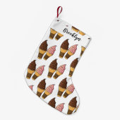 Petite Chaussette De Noël Illustration du cône de crème glacée (Devant (Accrochage))