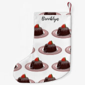Petite Chaussette De Noël Illustration du gâteau de lave au chocolat (Dos)