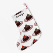 Petite Chaussette De Noël Illustration du gâteau de lave au chocolat (Dos (Accrochage))