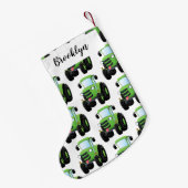 Petite Chaussette De Noël Illustration du joli joyeux tracteur agricole vert (Dos (Accrochage))