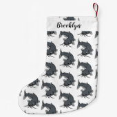 Petite Chaussette De Noël Illustration du poisson-chat mignon (Dos)