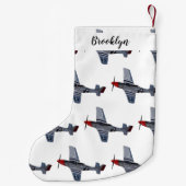 Petite Chaussette De Noël Illustration d'un avion de chasse-bombardier (Dos)