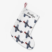 Petite Chaussette De Noël Illustration d'un avion de chasse-bombardier (Devant (Accrochage))
